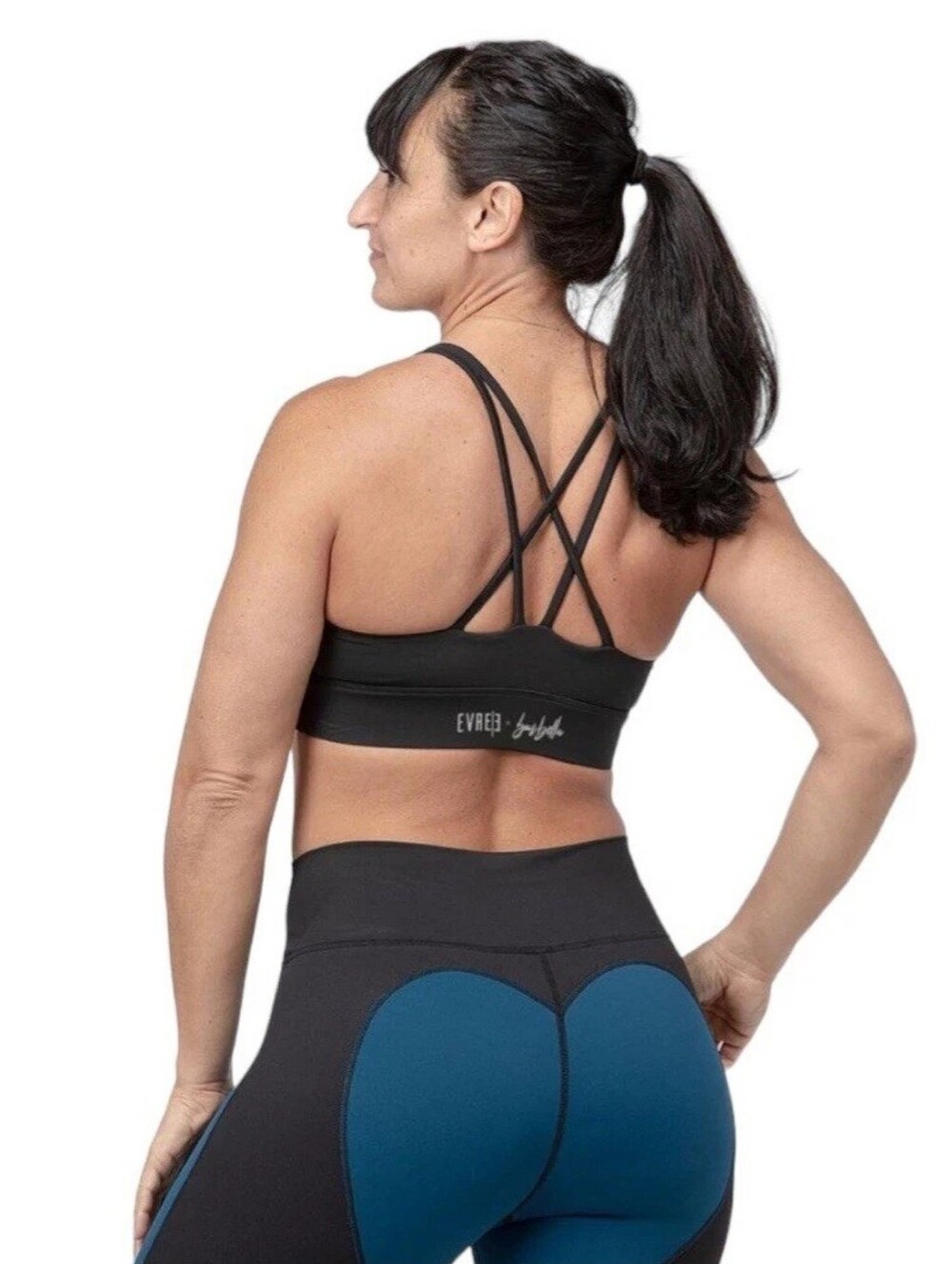 Evree X Barbella “Bella Heart” Legging & Bra Set Black Blue | Women's Size M - Picture 3 of 16